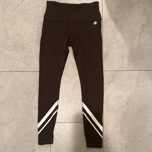 Tory Burch brown Leggings with White Stripes